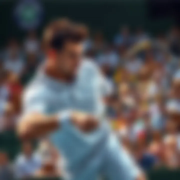 Keys playing tennis at Wimbledon Tennis player Keys in action during a Wimbledon match