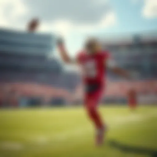 King Henry in his team uniform, celebrating a touchdown with A.J. Brown beside him, fans cheering in the background