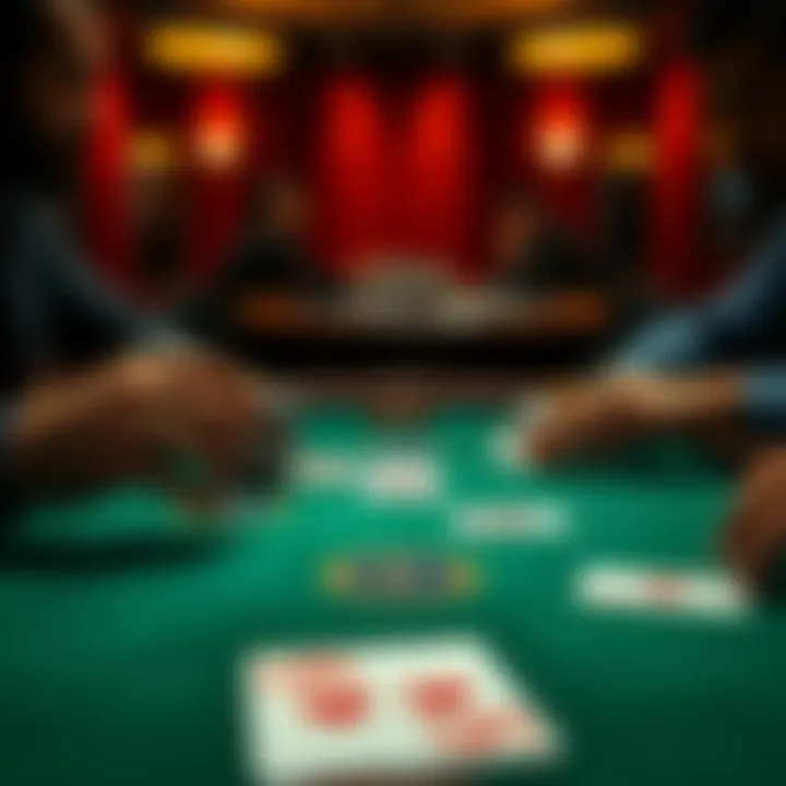 A poker table showing cards with KK and the flop of AKT. Players are in a tense moment analyzing their moves.