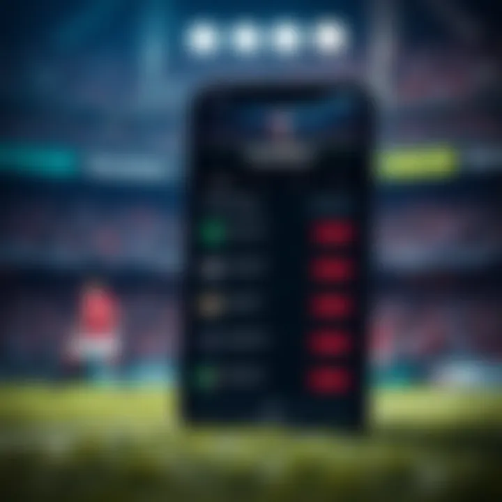 A smartphone displaying a sports betting app with options for betting on knockout matches, including a draw.