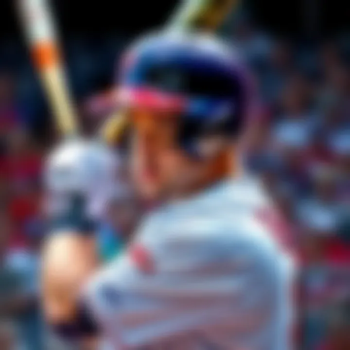 Kyle Schwarber, player for the Philadelphia Phillies, in a batting stance during a game.