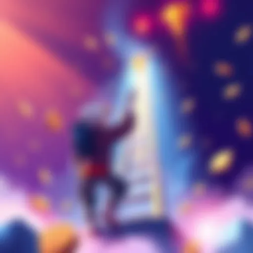 Ladder Bonus in Gaming Illustration of a gaming character reaching for a ladder with rewards above, symbolizing the Ladder Bonus mechanic.