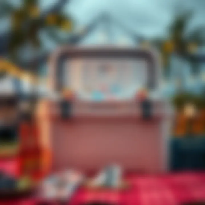 A big cooler filled with ice and drinks at an outdoor gathering