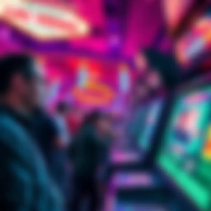 A busy Las Vegas casino with people placing bets and looking frustrated after a lost wager.