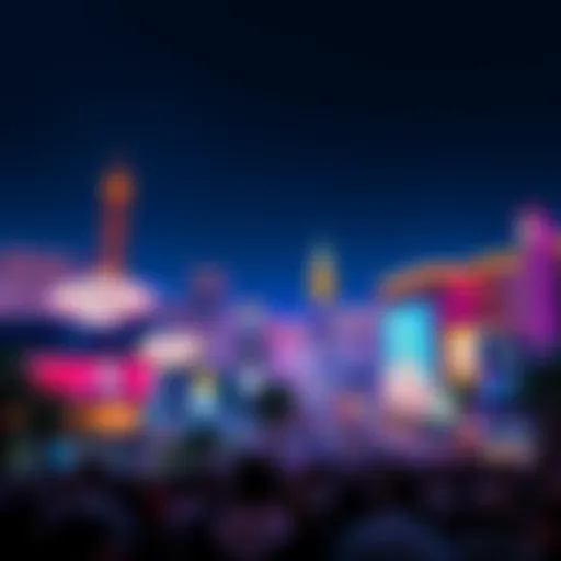 Bright lights of the Las Vegas Strip with crowds enjoying the nightlife