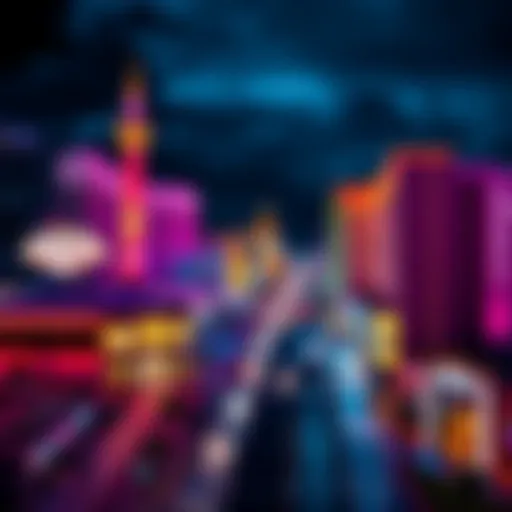 Vibrant view of the Las Vegas Strip with bright lights and hotels, showcasing the excitement of nightlife