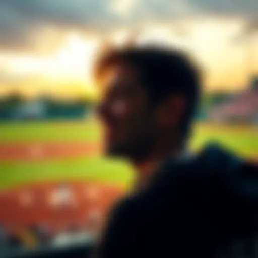 A person smiling as they withdraw their bet just moments before a game loss, with a baseball field in the background