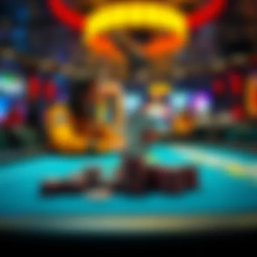 A poker player sitting at a table with chips, representing the late registration in a tournament.