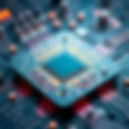 A close-up view of a futuristic chip showcasing its intricate design and technology, representing recent advancements in the field.