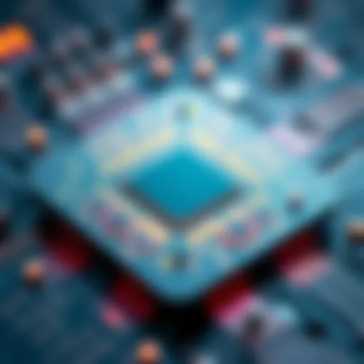 A close-up view of a futuristic chip showcasing its intricate design and technology, representing recent advancements in the field.