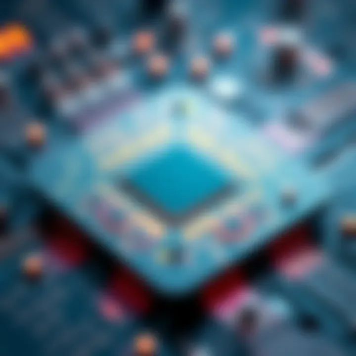 A close-up view of a futuristic chip showcasing its intricate design and technology, representing recent advancements in the field.