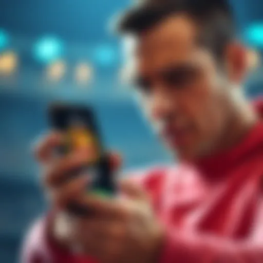Image showing a player with a frustrated expression looking at a mobile phone displaying the Leovegas app, symbolizing a dispute over payment.