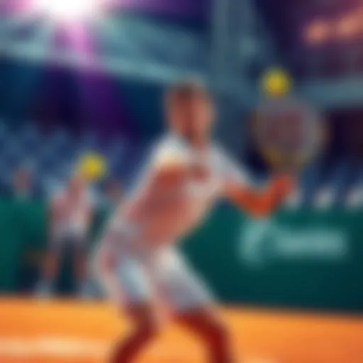 Liam Draxl playing tennis Liam Draxl hitting a forehand shot in a tennis match against Garin C.