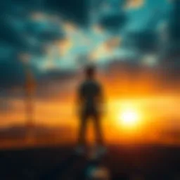 A person standing at a crossroads, contemplating a major decision that could change their life in 24 hours.