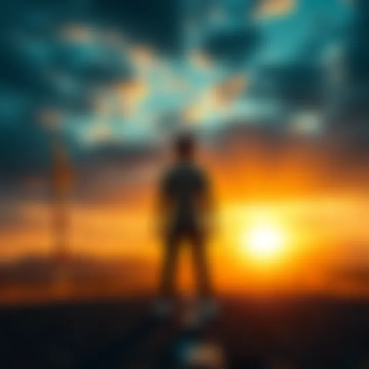 A person standing at a crossroads, contemplating a major decision that could change their life in 24 hours.