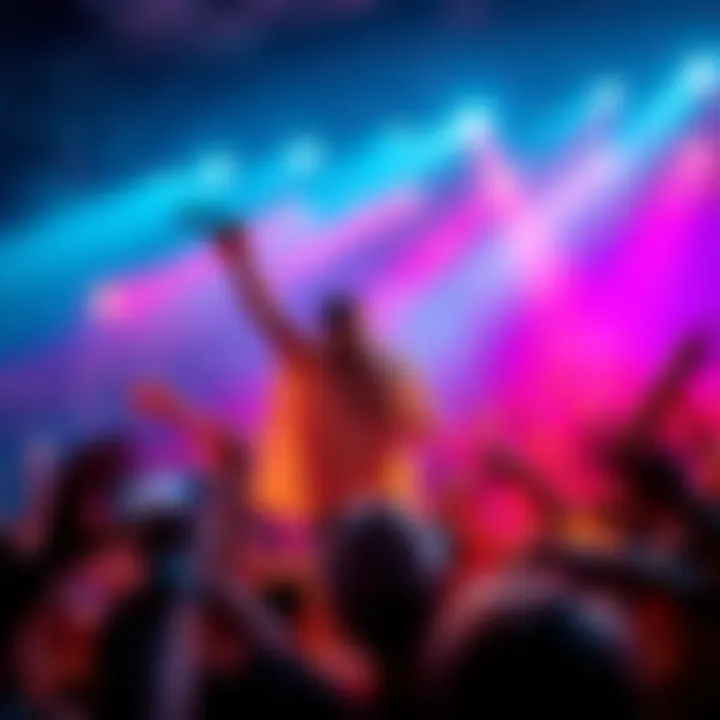 Lil Conquista performing on stage with an energetic crowd enjoying the show