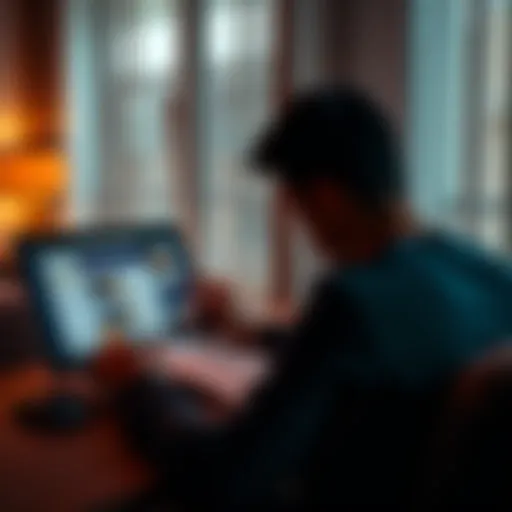 A person reviewing hotel options on a laptop with notes about premium rewards, looking puzzled