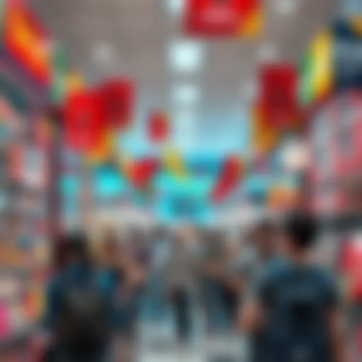 Limited Sales Event A colorful display of limited sale items in a store, attracting customers eager to buy