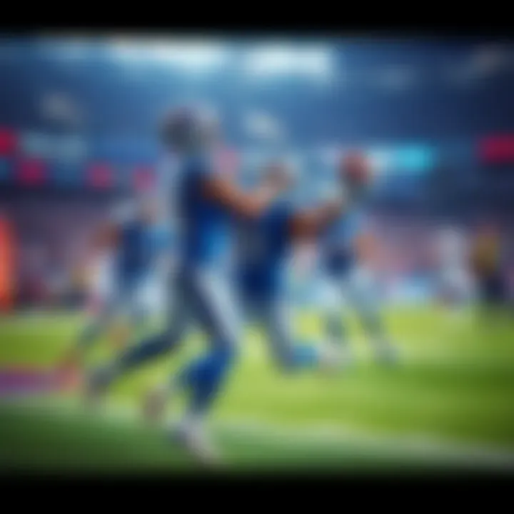 Touchdown celebration during Lions vs Bills game Players celebrating a touchdown during the NFL game between Lions and Bills