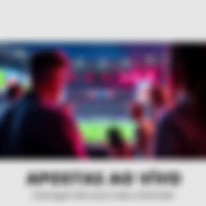 A group of people eagerly watching a sports event on TV while placing live bets on their phones, filled with anticipation and excitement.