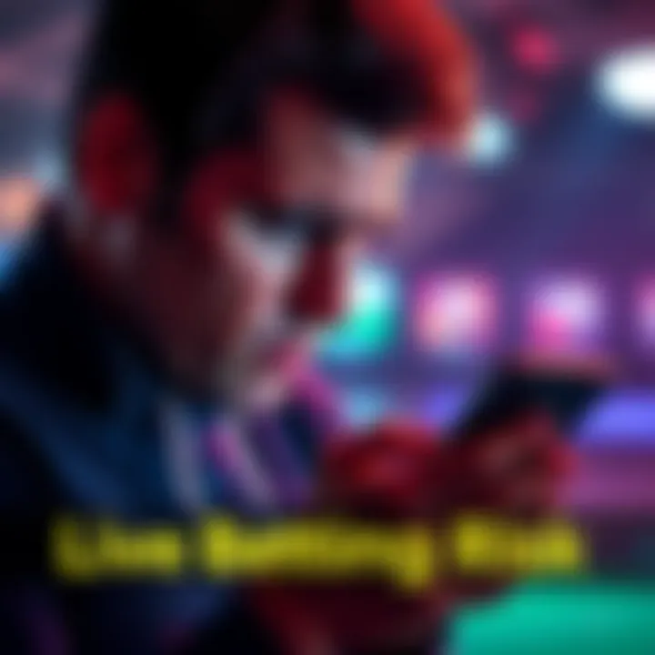 A person looking at a sports betting app with worried expression, reflecting concern over live betting suspension