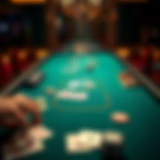 A live blackjack table showing cards, chips, and a dealer ready to play.