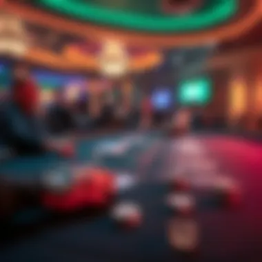 Player at a live blackjack table with cards and chips in front of them