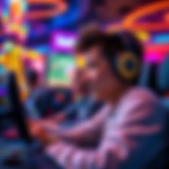 Live game streaming on YouTube A young person enjoying a live stream of casino games on YouTube.