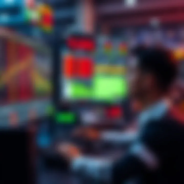 A person analyzing sports odds on a computer while placing live bets, with charts and statistics displayed on the screen.