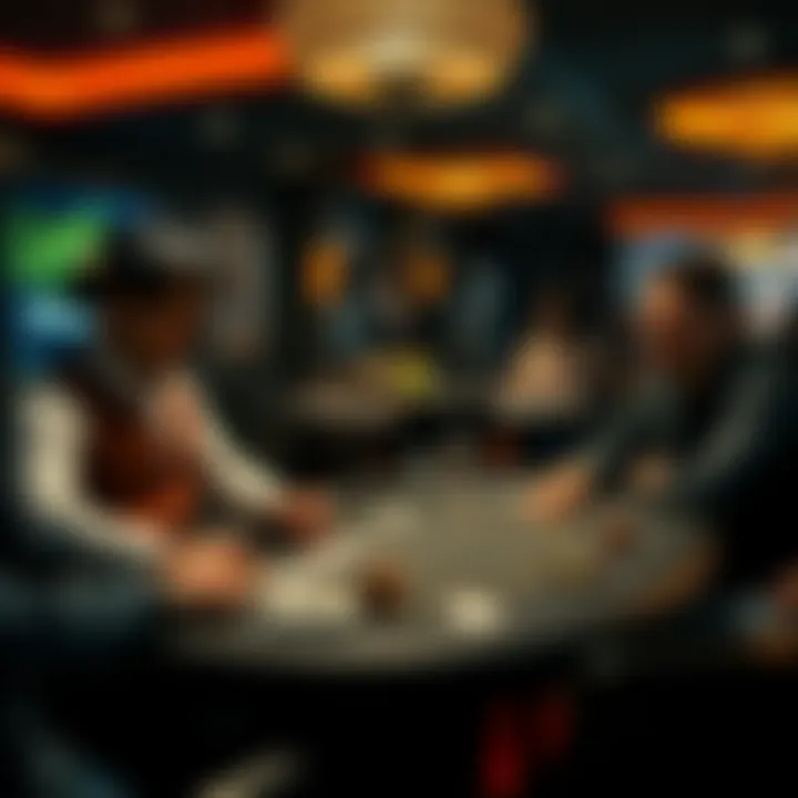 A dealer and players engaged in a live blackjack game at a casino table.