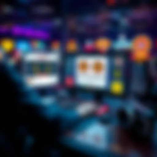 A person examines online casino certification and safety signs at a computer desk