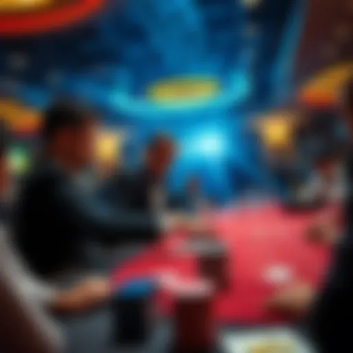 A live dealer at a casino table engaging with players, showcasing a blend of technology and personal interaction.