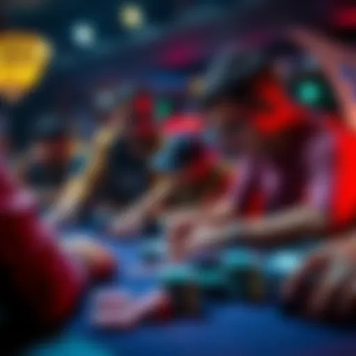 A beginner examining betting sizes in a live poker game with chips on the table