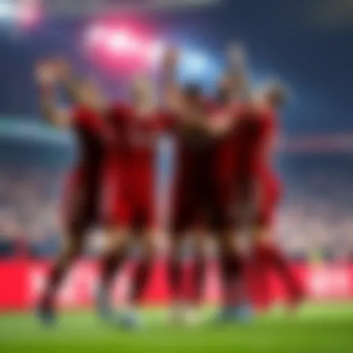 Liverpool players celebrating after a victory on the field