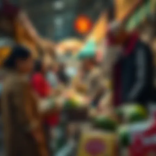 Local sellers with products A variety of local sellers showcasing their products at a market