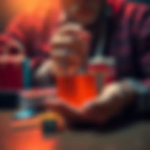 A person securing a lock with important items around, symbolizing focus on goals and priorities.