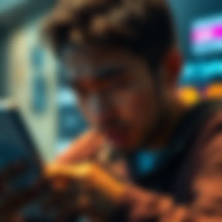 A person frustrated while trying to log in to an account on their device, with a login screen visible.