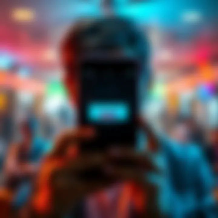 A frustrated person looking at a phone displaying a login error message