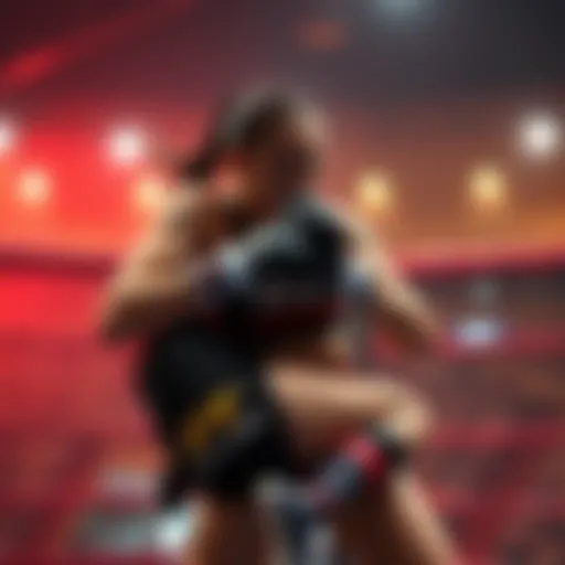 Loma Lookboonmee executing a takedown during her UFC match in Macau