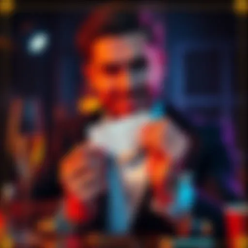 A person with a confident smile holding a small betting slip, surrounded by luxury items like a fancy watch and a glass of champagne.