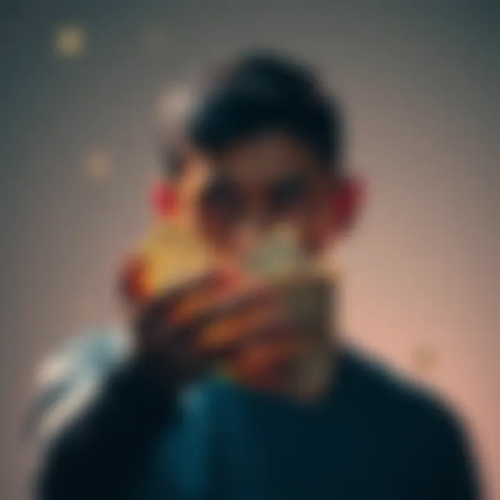 Lost opportunity of money A visual representation of a person looking disappointed while holding cash that slips away
