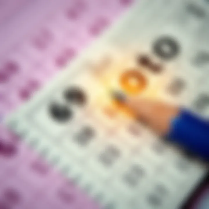 A close-up of lottery tickets and a pencil, with chosen numbers highlighted, symbolizing strategies to win big