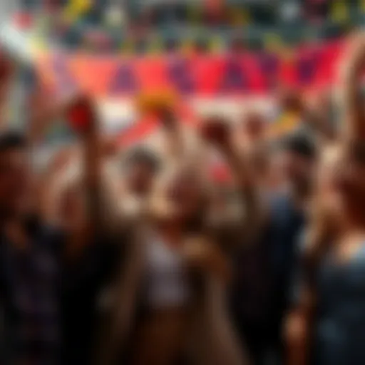 People celebrating a lottery win with confetti and happy expressions, reflecting excitement and luck.