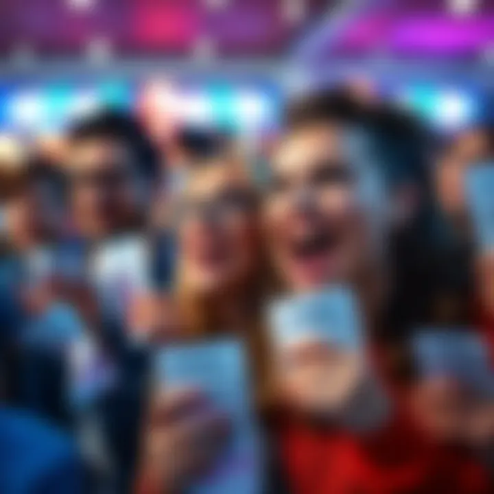 Group of people holding Powerball tickets, showing excitement and anticipation of winning