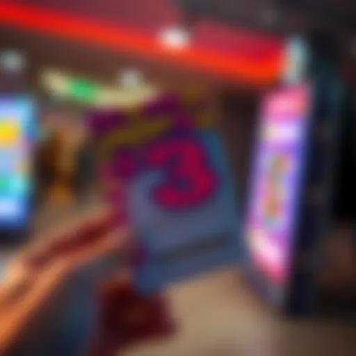 A $3 lottery scratch card with colorful graphics and a big prize logo, held in someone's hand.