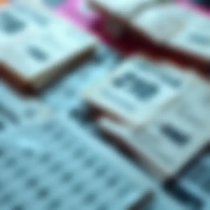 A close-up of lottery slips on a table, showcasing tips and strategies for increasing winning chances.