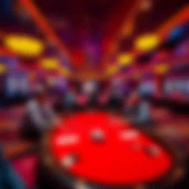 A friendly low stakes poker table in a bright casino with players enjoying the game