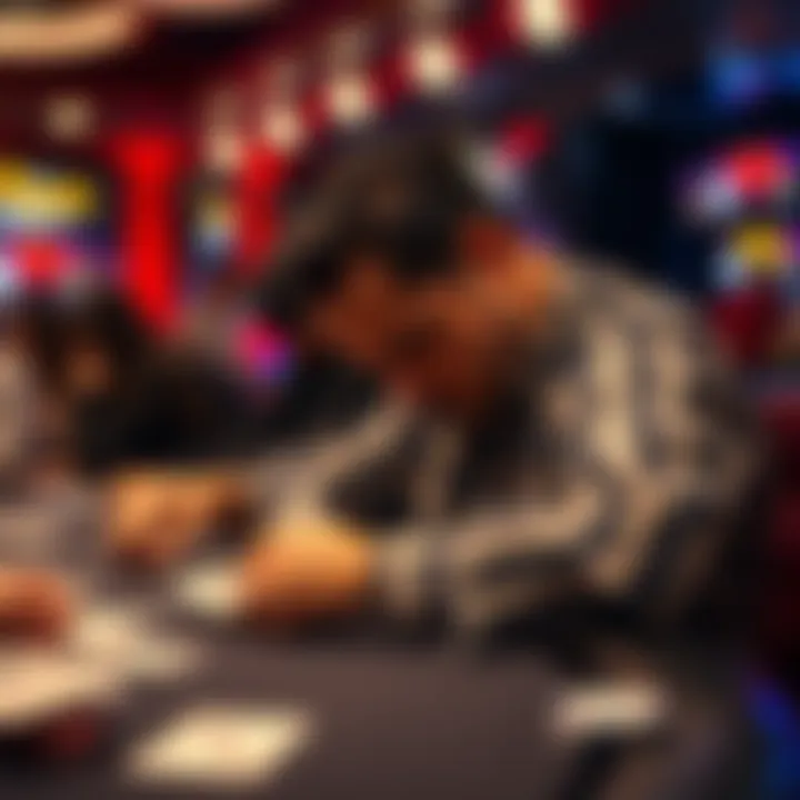 A frustrated player at a poker table with cards, looking overwhelmed by frequent All In bets in an online tournament setting.
