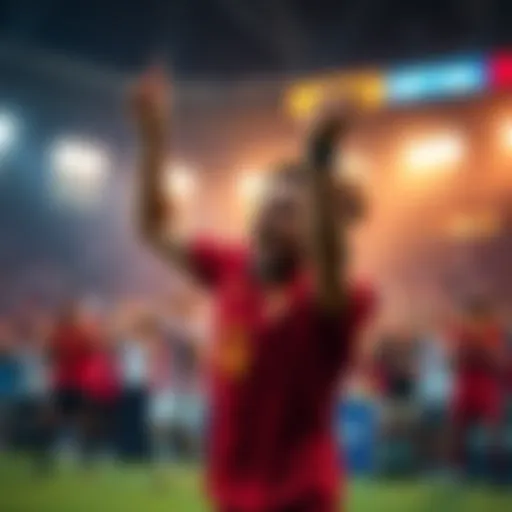 Lucky game moment A player celebrating a surprising win during a game, showing excitement and joy.