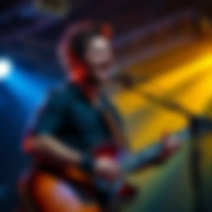 Luke Nolan performing with a guitar in a lively setting, showcasing his new single 'Argy Bargy'